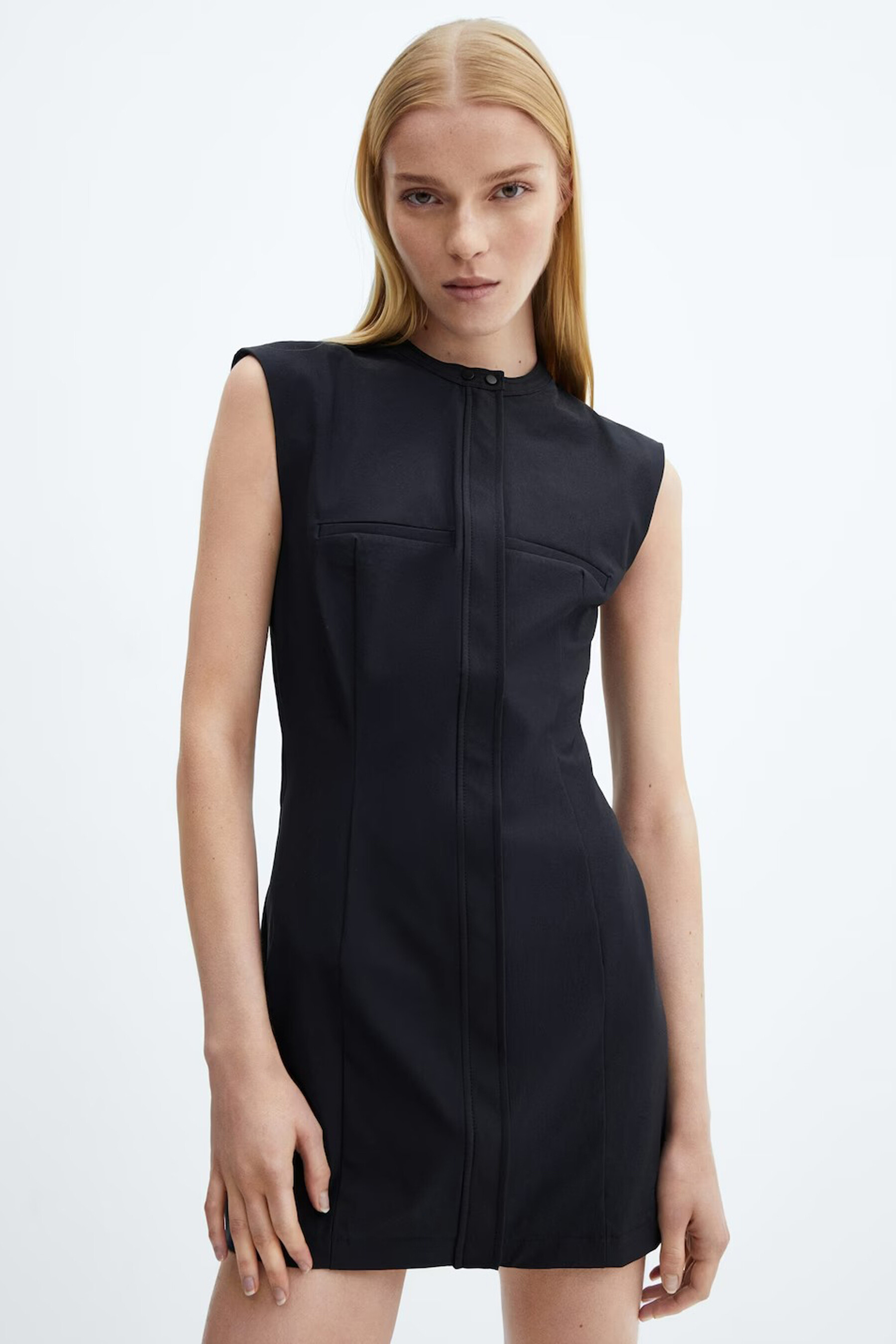 Dames tops kleed zonder mouw Bleu Mango 67064064 MNG 24 DARK BLUE ZEB